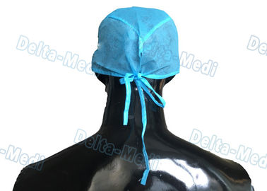 De blauwe Met de hand gemaakte Beschikbare Chirurgische Kappen van pp, Medische Arts schrobben Kappen 15 - 35gsm