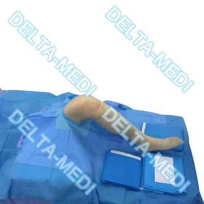 Blauwe pp-PE Beschikbare Chirurgische Pakken rond Opening met Pak van de Kniearthroscopy van SMF het Beschikbare