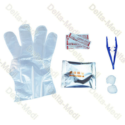 De steriele Beschikbare Chirurgische Uitrustingendebridement Hulp van de de Handschoenenband van Kit With Cotton Ball Forceps