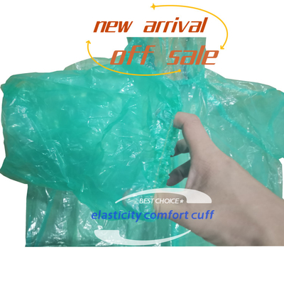 Nieuwe van de het polyethyleenregenjas van aankomst gele, groene kleuren regelbare de halsriem met elastische manchetten