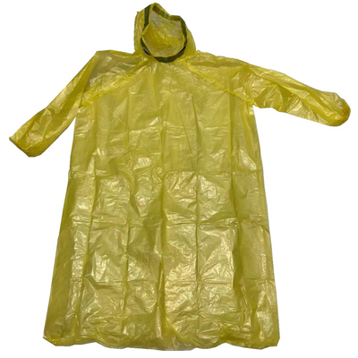 Nieuwe van de het polyethyleenregenjas van aankomst gele, groene kleuren regelbare de halsriem met elastische manchetten