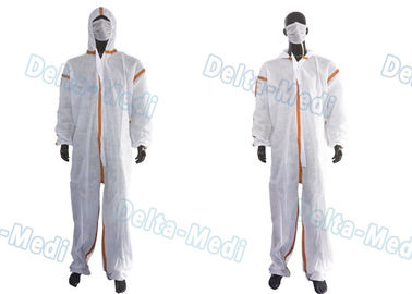 De Witte Beschikbare Overtrekken van SMS, Chemisch Beschermend Kostuum met de Naad van de Kapband