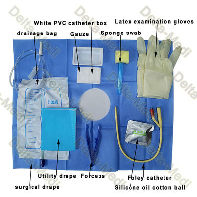 Doos van de de Cathetercatheter van Kit With Drainage Bag Foley van de kliniek de Urethrale Catheter